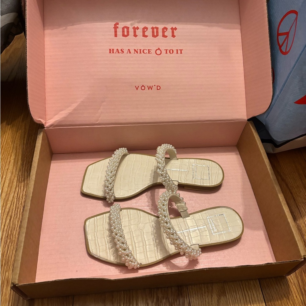 Dolce Vita pearl wedding sandals
